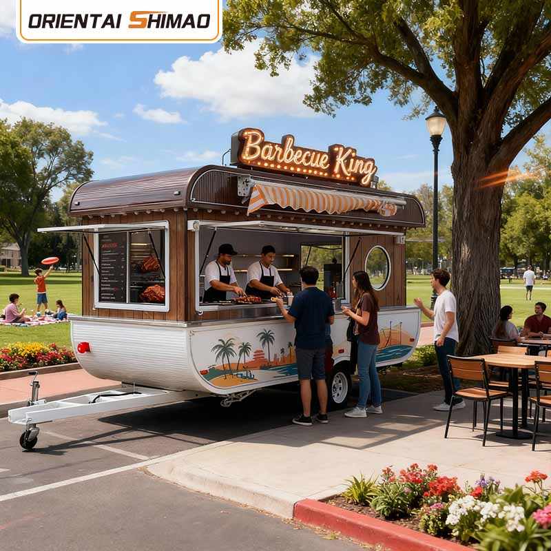 Food Trailer Kjørbar Food Truck Mobil Kjøkken Catering Street Food Trailer Konsept Food Truck